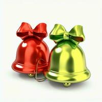 Decorative christmas ornament with christmas golden bells or jingle bells. Christmas decoration concept by AI Generated photo