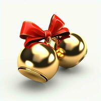 Decorative christmas ornament with christmas golden bells or jingle bells. Christmas decoration concept by AI Generated photo