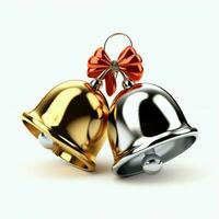 Decorative christmas ornament with christmas golden bells or jingle bells. Christmas decoration concept by AI Generated photo