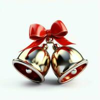 Decorative christmas ornament with christmas golden bells or jingle bells. Christmas decoration concept by AI Generated photo