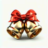 Decorative christmas ornament with christmas golden bells or jingle bells. Christmas decoration concept by AI Generated photo