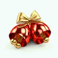 Decorative christmas ornament with christmas golden bells or jingle bells. Christmas decoration concept by AI Generated photo