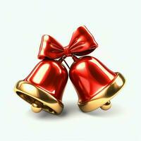 Decorative christmas ornament with christmas golden bells or jingle bells. Christmas decoration concept by AI Generated photo