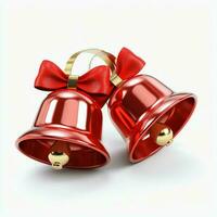 Decorative christmas ornament with christmas golden bells or jingle bells. Christmas decoration concept by AI Generated photo