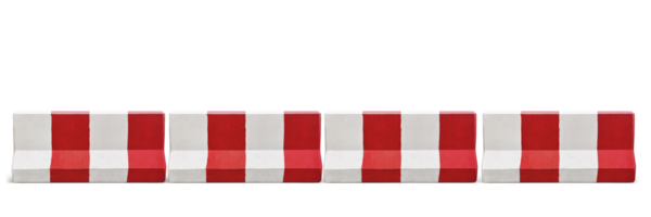 Red and white traffic cement sticks  PNG transparent
