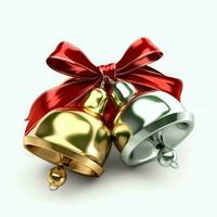 Decorative christmas ornament with christmas golden bells or jingle bells. Christmas decoration concept by AI Generated photo