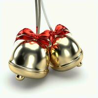 decorativo Navidad ornamento con Navidad dorado campanas o cascabeleo campanas Navidad decoración concepto por ai generado foto