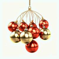 Decorative christmas ornament with christmas golden bells or jingle bells. Christmas decoration concept by AI Generated photo