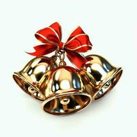 Decorative christmas ornament with christmas golden bells or jingle bells. Christmas decoration concept by AI Generated photo