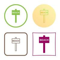 Beach Sign Vector Icon