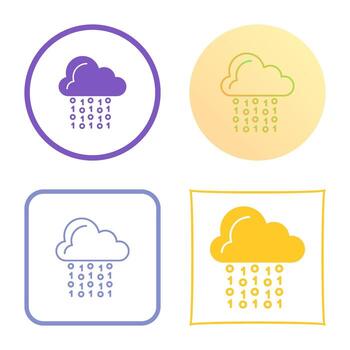icono de vector de codificación de nube