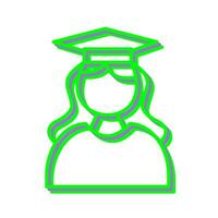 Unique Female Graduate Vector Icon