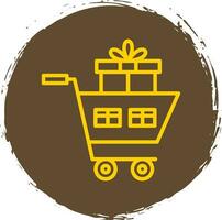 Shopping Cart with Gifts Vector Icon Design