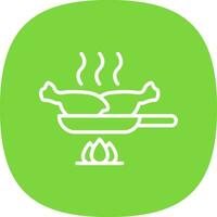 Chicken Stir-Fry Vector Icon Design