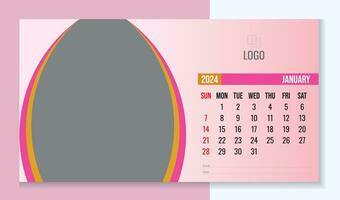 Corporate desk calendar design 2024 vector