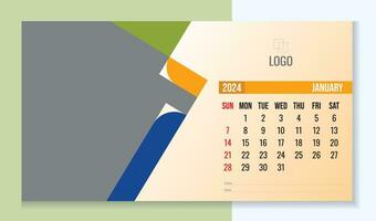 Corporate desk calendar design 2024 vector