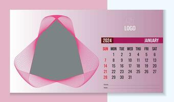 Corporate desk calendar design 2024 vector