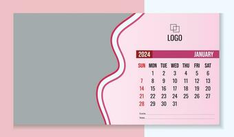 Corporate desk calendar design 2024 vector