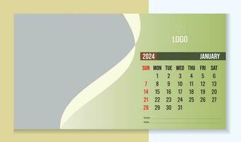 Corporate desk calendar design 2024 vector