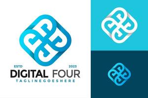 Letter D Digital Technology Business Company Logo design vector symbol icon illustration