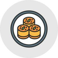 Bacon-Wrapped Scallops Vector Icon Design