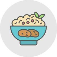 Mashed Potatoes Vector Icon Design