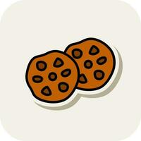 Chocolate Chip Cookies Vector Icon Design