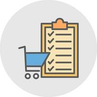 diseño de icono de vector de lista de compras