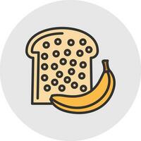 Banana Bread Vector Icon Design