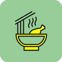 Chicken Noodle Soup Vector Icon Design