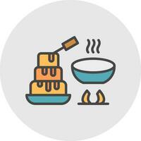 Chocolate Fondue Vector Icon Design