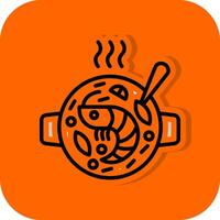 Seafood Paella Vector Icon Design