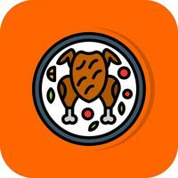 Roast Chicken Vector Icon Design