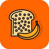 Banana Bread Vector Icon Design