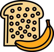 Banana Bread Vector Icon Design