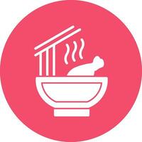 Chicken Noodle Soup Vector Icon Design