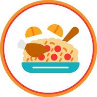 Chicken and Rice Vector Icon Design