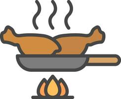 Chicken Stir-Fry Vector Icon Design