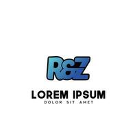 rz inicial logo diseño vector