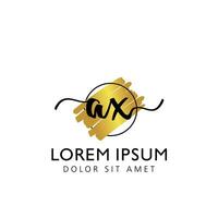 AX Initial Handwriting gold Brush Template Design vector