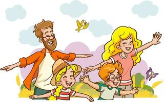 vector illustration of happy family