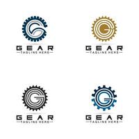 Letter G Gear Engineer Logo Design Template vector