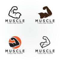 Biceps muscle icon logo vector design template.