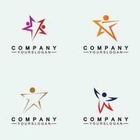 Star people success logo and symbol icon Template vector