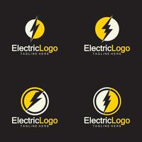 eléctrico logo diseño plantilla,aislado en negro antecedentes vector