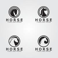 negro caballo cabeza silueta logo vector ilustración