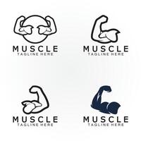 Biceps muscle icon logo vector design template.