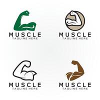 Biceps muscle icon logo vector design template.