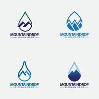 Water drop with mountain river icon Logo vector illustration for water business stock illustration