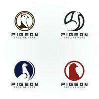 Paloma pájaro logo vector icono ilustración diseño plantilla